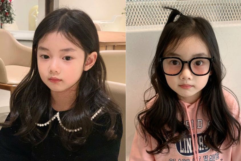 Kiểu tóc xoăn nhẹ ở đuôi cho bé gái