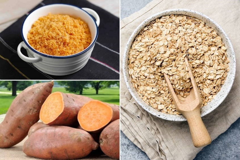 Cháo yến mạch khoai lang ruốc cá hồi