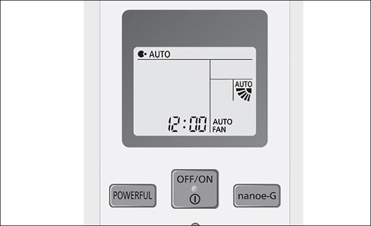 Chế độ khử mùi sẽ tự động kích hoạt đối với remote chỉ có nút Nanoe-G