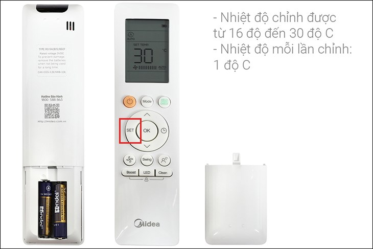 Nhấn nút SET trên remote và điều chỉnh đến chế độ Sleep để kích hoạt chế độ ngủ trên remote