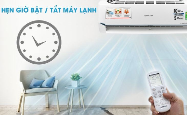 Bật chế độ hẹn giờ trên máy lạnh Sharp chỉ với những thao tác đơn giản trên remote