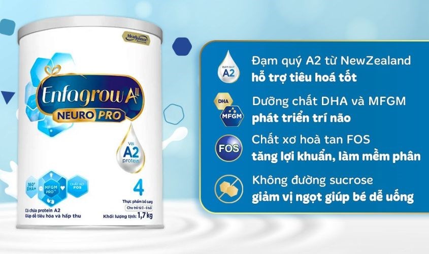 Sữa bột Enfagrow A2 Neuropro số 4 1.7 kg (3 - 6 tuổi)