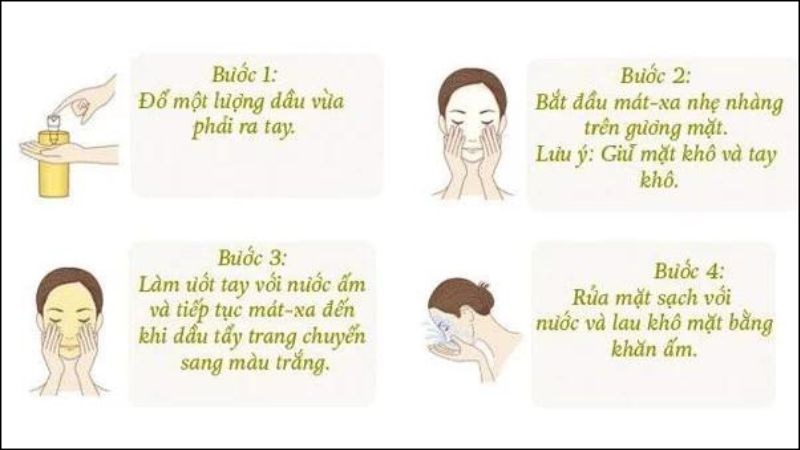 Quy trình thực hiện tẩy trang bằng dầu