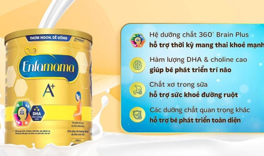 Sữa bầu Enfamama A+ hương vanilla 360 Brain Plus 400g