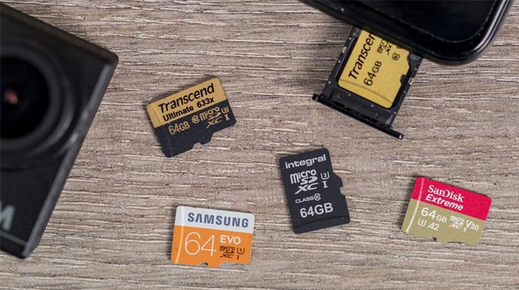 Thẻ nhớ có 3 loại đó là MiniSD, MicroSD và SD