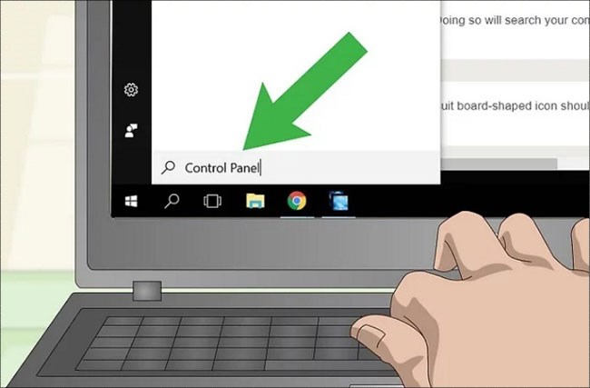 Nhập từ khóa và khởi động Control Panel
