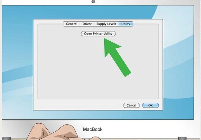 Bấm chọn Open Printer Utility
