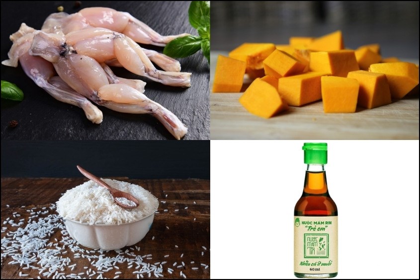Công thức nấu cháo ếch bí đỏ cho bé