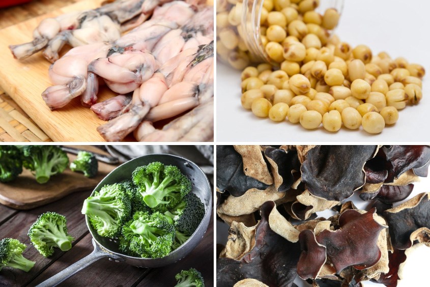 Cháo ếch hạt sen bông cải xanh cho bé