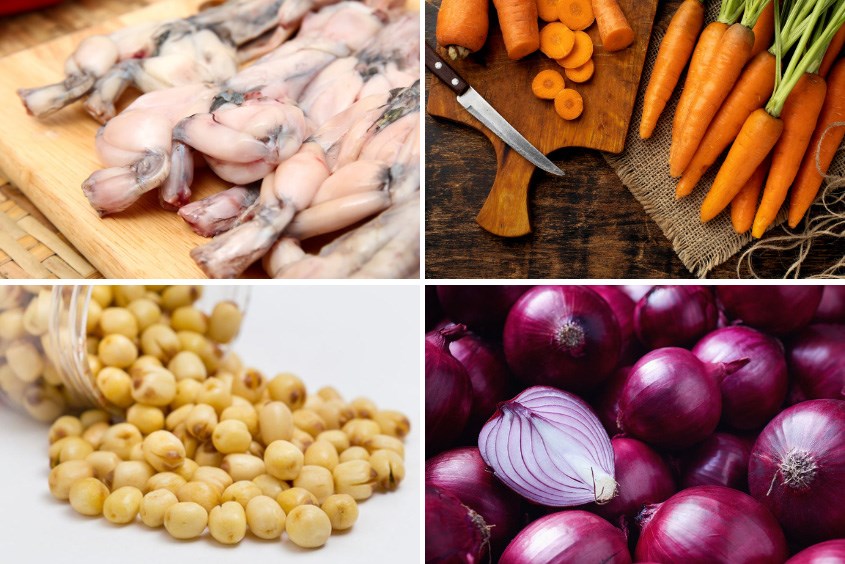 cháo ếch hạt sen cà rốt cho bé