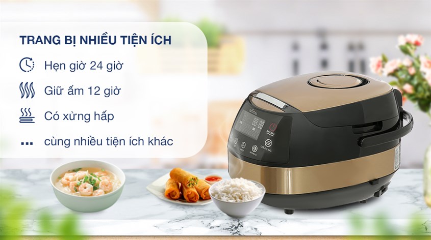 Nồi cơm điện tử Crystal 1.8 lít JS-E50C trang bị nhiều tính năng hiện đại, hỗ trợ việc nấu cơm trở nên dễ dàng và tiện lợi