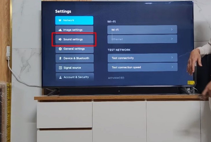 Truy cập vào phần Sound Settings 