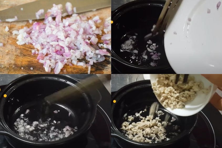 Cách nấu cháo ếch rau ngót cho bé - bước 3