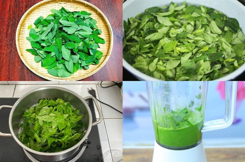 Bước một trong cách nấu cháo ếch rau ngót cho bé