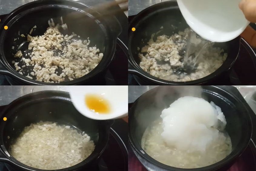 Cách nấu cháo ếch rau ngót cho bé - bước 4