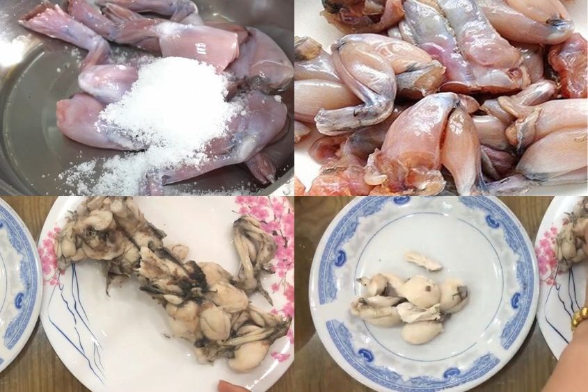 Cách nấu cháo ếch rau ngót cho bé - bước 2