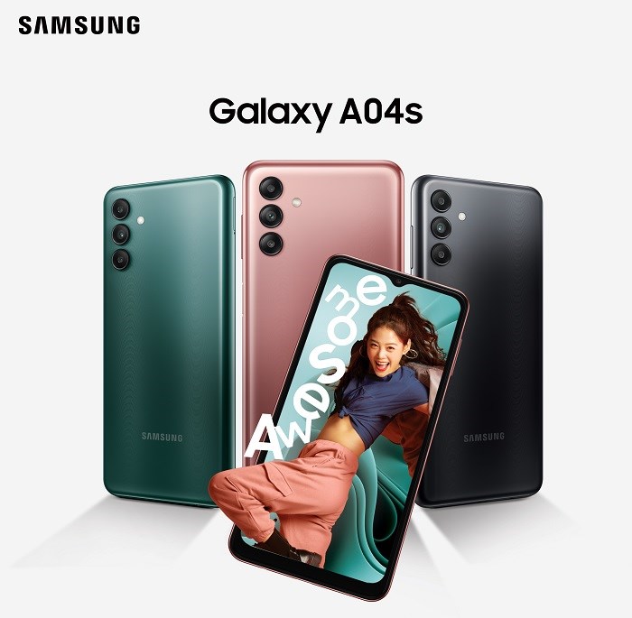 Samsung Galaxy A04s sở hữu thiết kế trẻ trung, năng động với 3 phiên bản màu đẹp mắt