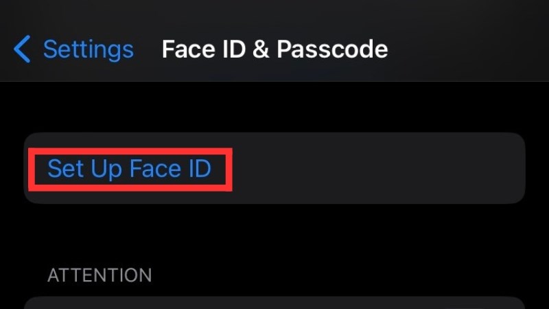 Chọn Set up Face ID (Cài Face ID)