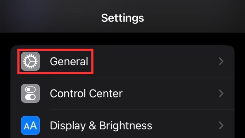 Mở Settings (Cài đặt), chọn General (Cài đặt chung)