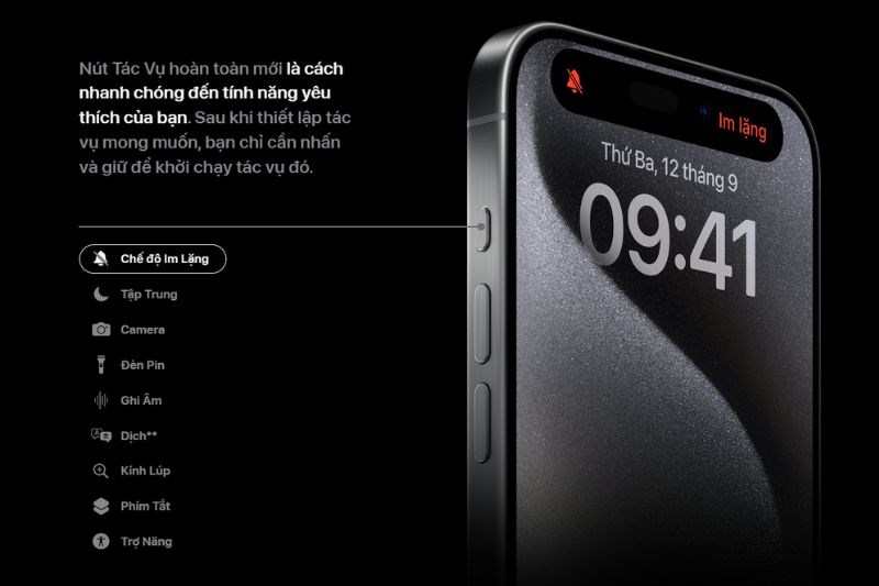 Action Button sở hữu nhiều tiện ích thay cho nút gạt truyền thống Action Button sở hữu nhiều tiện ích thay cho nút gạt truyền thống