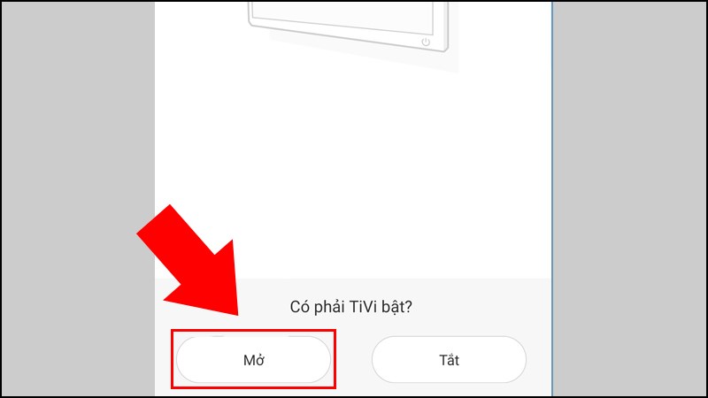 Chọn Mở để thiết lập kết nối qua cổng hồng ngoại