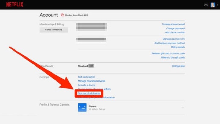 Cách đăng xuất tài khoản Netflix trên trình duyệt web của tivi Xiaomi