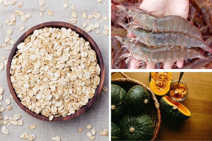 cháo tôm yến mạch bí đỏ cho bé