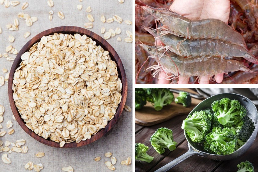 Cháo tôm yến mạch bông cải xanh cho bé