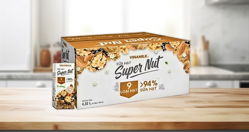 Thùng 24 hộp sữa hạt Vinamilk Super Nut 180 ml (từ 4 tuổi)