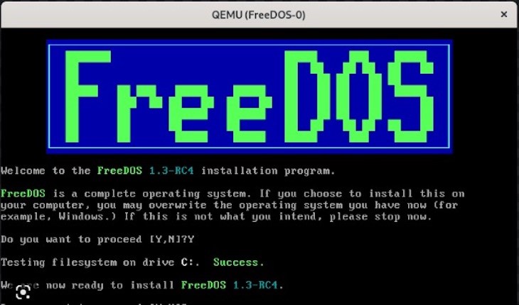 Hệ điều hành FreeDOS cho phép người dùng dễ dàng tiếp cận hơn 