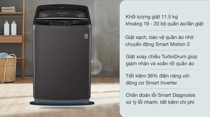 Máy giặt LG TurboDrum Inverter 11.5 kg T2351VSAB bán tại Thcslytutrongst.edu.vn là sản phẩm được phân phối chính hãng, đáp ứng các điều kiện bảo hành từ thương hiệu LG