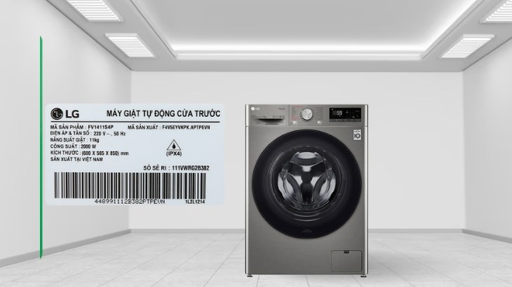 Giữ các thông số kỹ thuật trên máy giặt LG AI DD Inverter 11 kg FV1411S4P nguyên vẹn và đọc rõ để đáp ứng điều kiện bảo hành miễn phí khi cần thiết