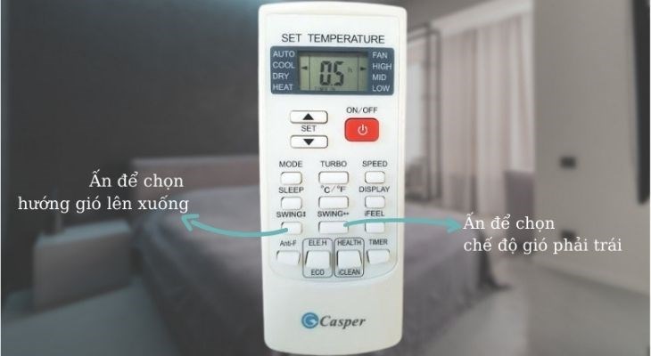 Điều chỉnh hướng gió máy lạnh Casper đơn giản với nút SWING