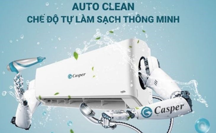 Nhiều chức năng của máy lạnh Casper được yêu thích, nổi bật là chế độ AUTO giúp tự làm sạch thiết bị thông minh