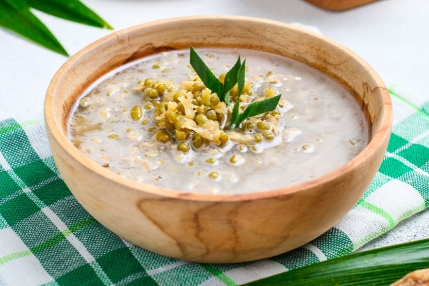 Thành phẩm cháo cua đậu xanh cho bé hấp dẫn