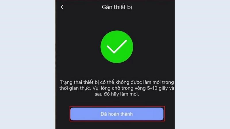 Chọn Đã hoàn thành để hoàn tất quá trình khắc phục