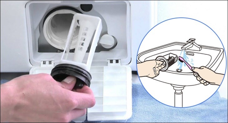 Kiểm tra bộ phận bơm xả của máy giặt Electrolux