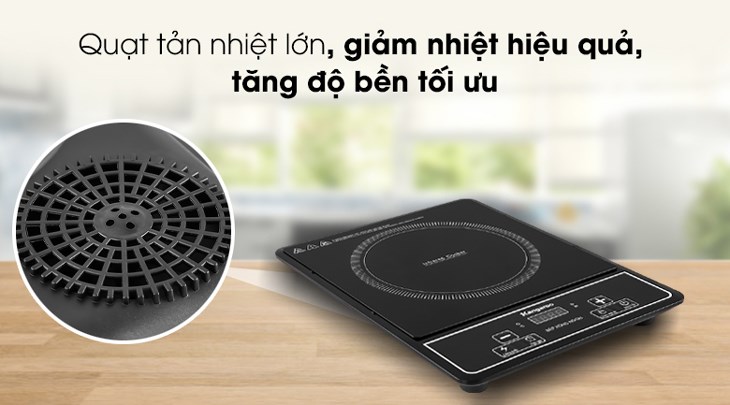 Bếp hồng ngoại Kangaroo KG20IFP1 được trang bị quạt tản nhiệt lớn, cho khả năng tản nhiệt hiệu quả, giúp ngăn ngừa nguy cơ gặp lỗi E2