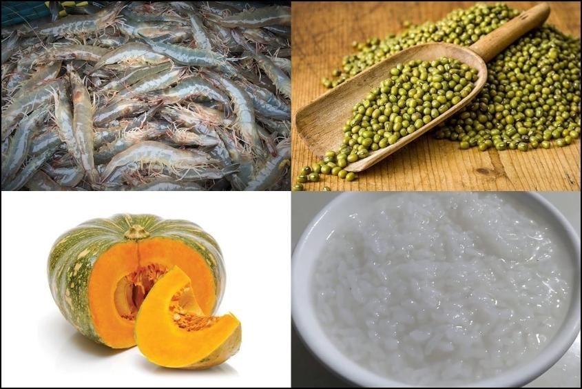 Các món cháo tôm đậu xanh cho bé