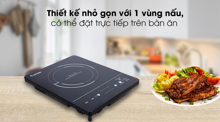 Bếp hồng ngoại Rapido RC2000ES có thiết kế tinh tế, nhỏ gọn với 1 vùng nấu