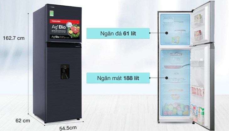 Sắp xếp và bảo quản thực phẩm phù hợp với dung tích các ngăn của tủ lạnh Toshiba Inverter 249 lít GR-RT325WE-PMV(06)-MG 