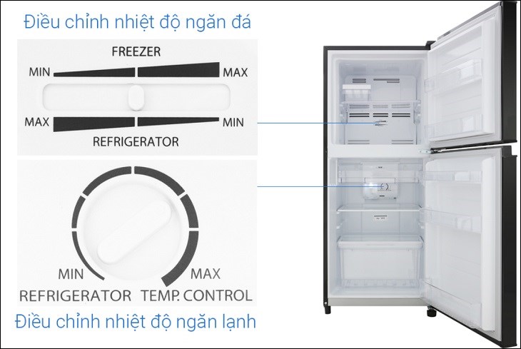 Cài đặt sai nhiệt độ trên tủ lạnh Toshiba Inverter 180 lít GR-B22VU UKG có thể làm xuất hiện lỗi nháy đèn