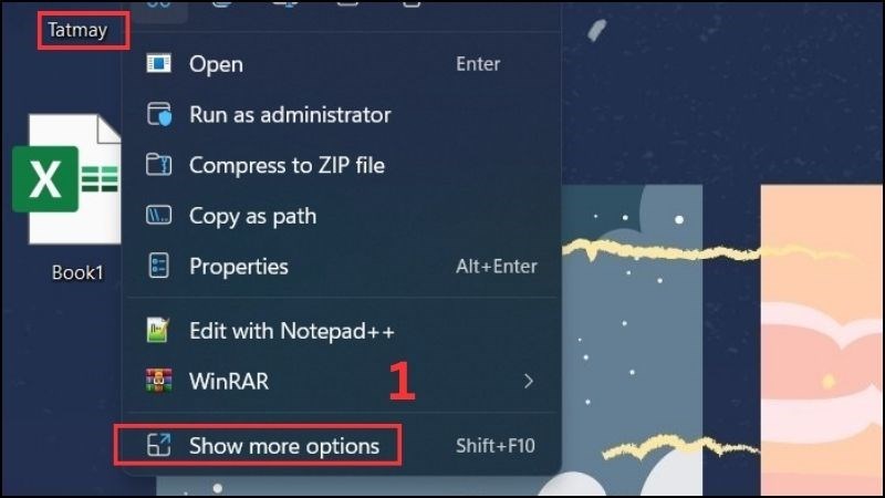 Nhấn chuột phải ở file để vào Show more options
