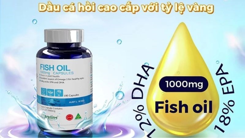 Dầu cá hồi Careline Fish Oil 1000mg lọ 100 viên Dầu cá hồi Careline Fish Oil 1000mg lọ 100 viên