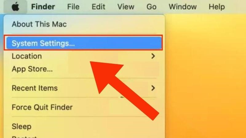 Mở cửa sổ System Settings 