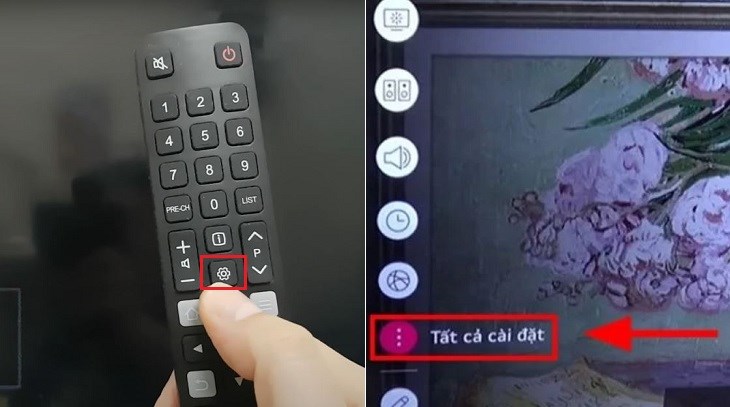 Bấm nút ký hiệu răng cưa trên remote để vào mục 