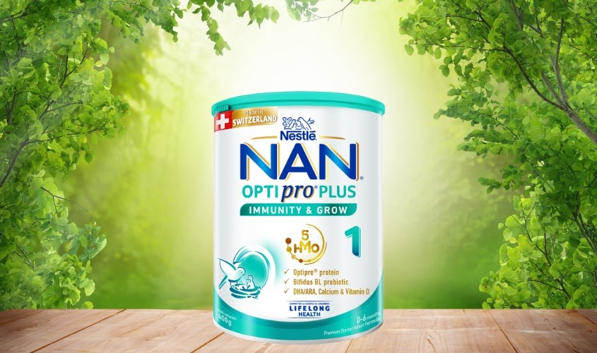 Sữa bột NAN Optipro Plus số 1 800g (0 - 6 tháng) bổ sung hàm lượng DHA cao