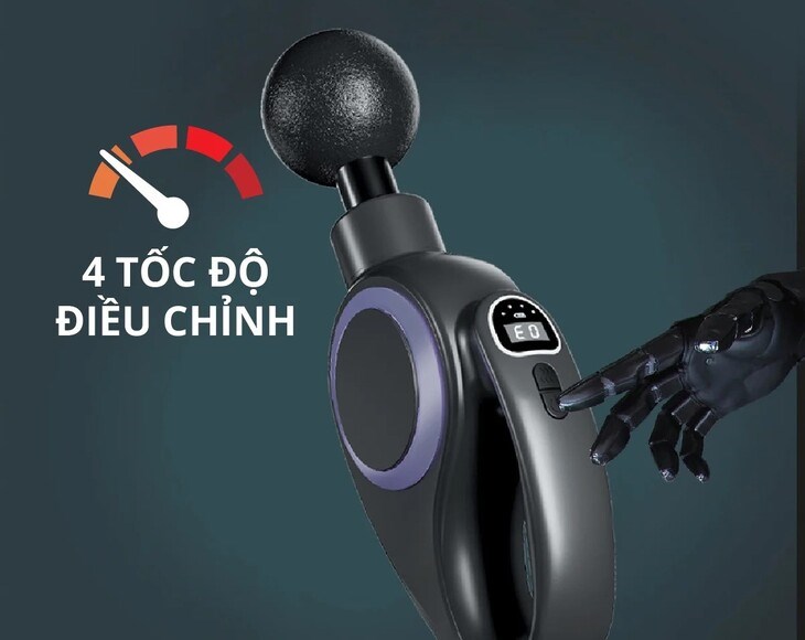 Máy massage cầm tay Kachi sở hữu công suất hoạt động mạnh mẽ với nhiều tốc độ tùy chỉnh, đáp ứng nhu cầu đa dạng của người dùng