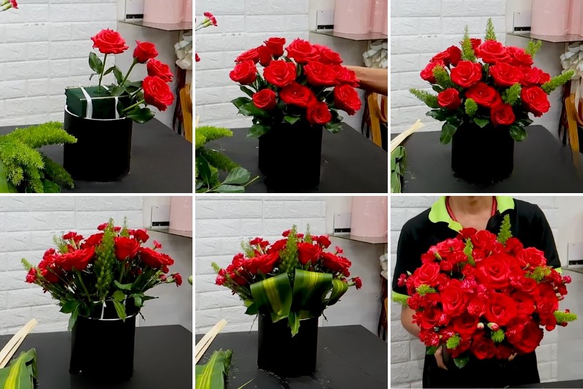Tự tay cắm hoa 20/11 cùng với hoa hồng