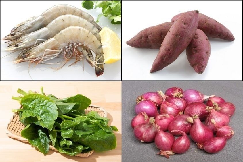 Cháo tôm khoai lang cho bé ăn dặm ngon